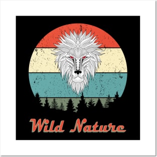 Wild Nature Lion Abstract Sunset Posters and Art